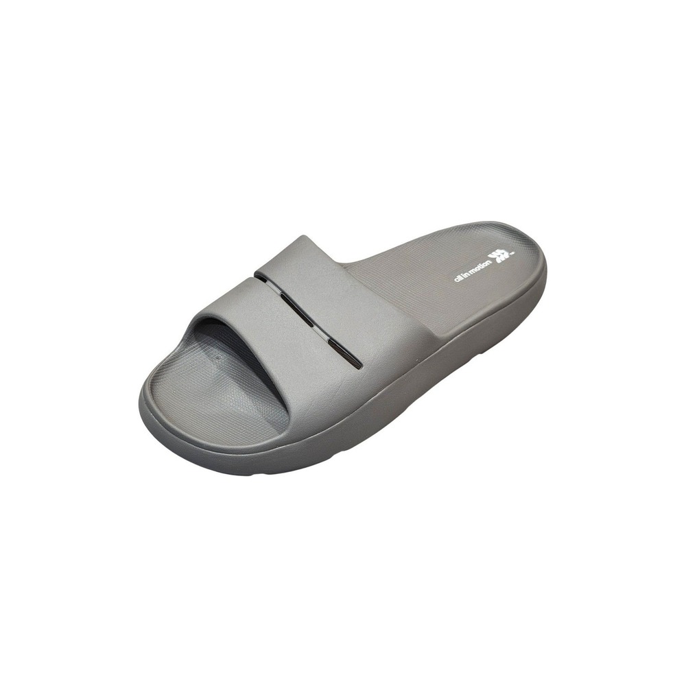 All in Motion Mens Archie Recovery Slide Sandals Gray Contoured Footbed Slip On